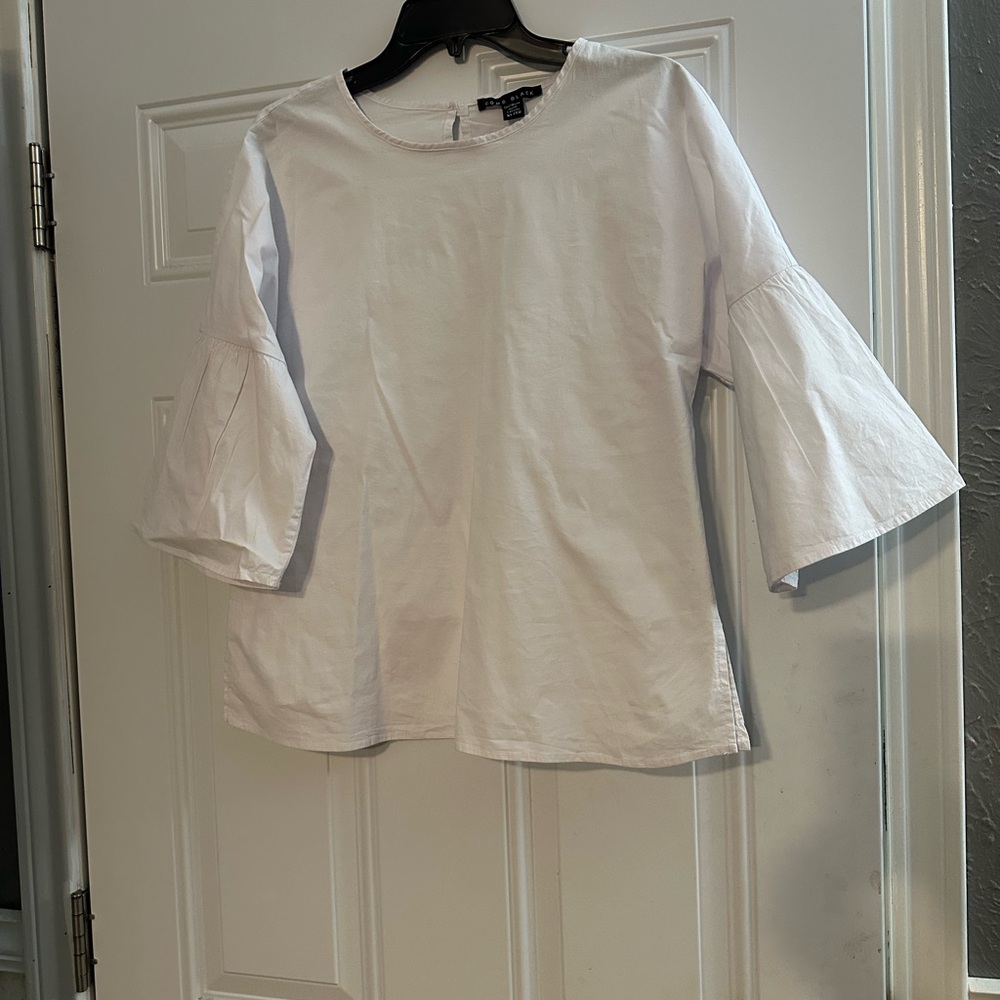 Chic White Flare Sleeve Blouse